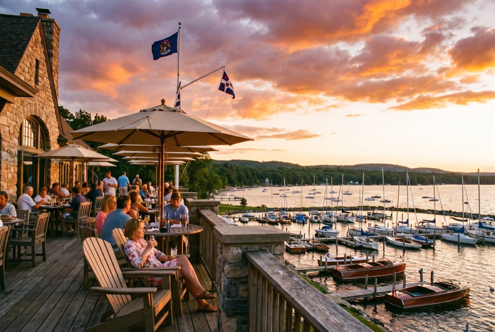 Yacht club docks on Lake St. Clair